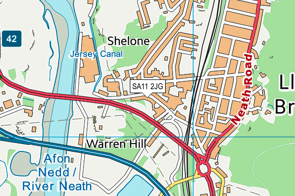 SA11 2JG map - OS VectorMap District (Ordnance Survey)