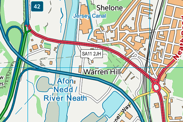 SA11 2JH map - OS VectorMap District (Ordnance Survey)