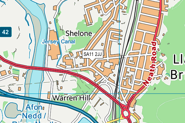 SA11 2JJ map - OS VectorMap District (Ordnance Survey)