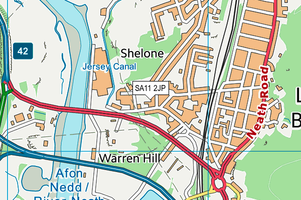 SA11 2JP map - OS VectorMap District (Ordnance Survey)