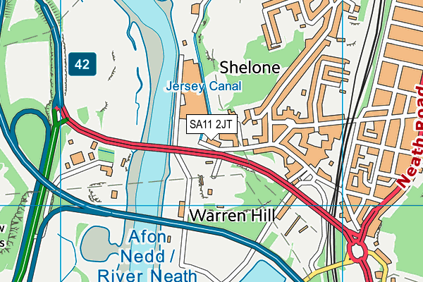 SA11 2JT map - OS VectorMap District (Ordnance Survey)