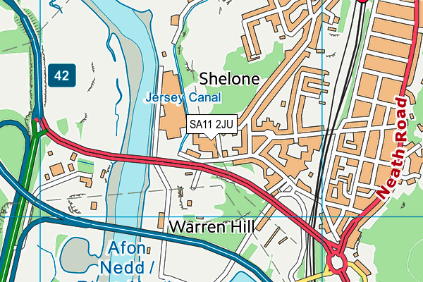 SA11 2JU map - OS VectorMap District (Ordnance Survey)