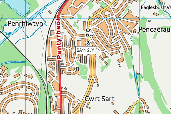 SA11 2JY map - OS VectorMap District (Ordnance Survey)