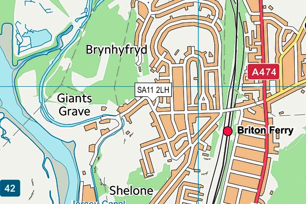 SA11 2LH map - OS VectorMap District (Ordnance Survey)