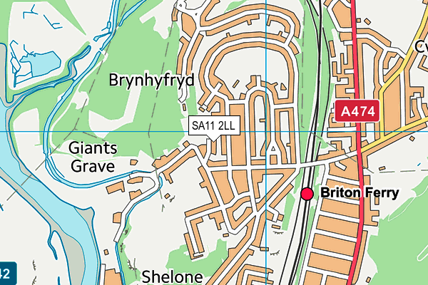 SA11 2LL map - OS VectorMap District (Ordnance Survey)