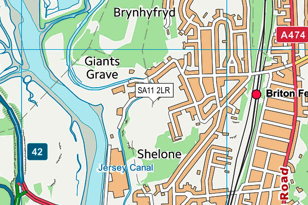 SA11 2LR map - OS VectorMap District (Ordnance Survey)