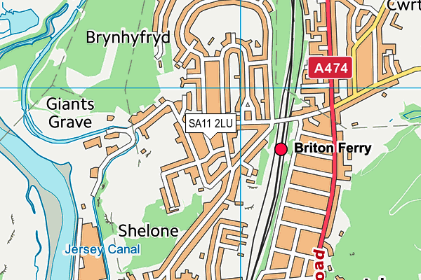 SA11 2LU map - OS VectorMap District (Ordnance Survey)