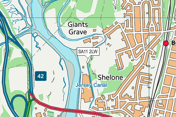 SA11 2LW map - OS VectorMap District (Ordnance Survey)