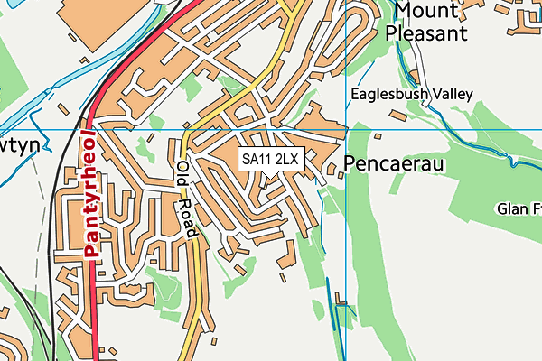 SA11 2LX map - OS VectorMap District (Ordnance Survey)