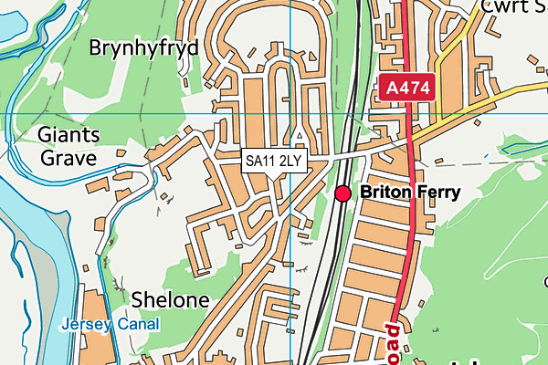 SA11 2LY map - OS VectorMap District (Ordnance Survey)