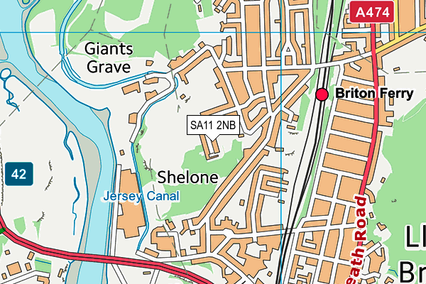 SA11 2NB map - OS VectorMap District (Ordnance Survey)