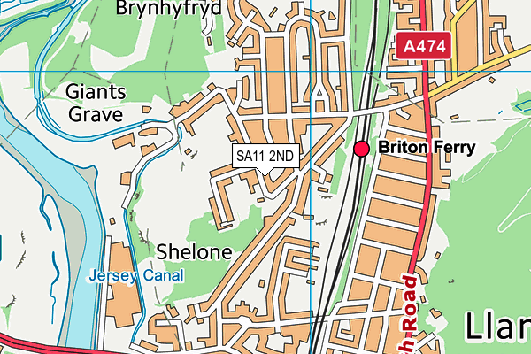 SA11 2ND map - OS VectorMap District (Ordnance Survey)