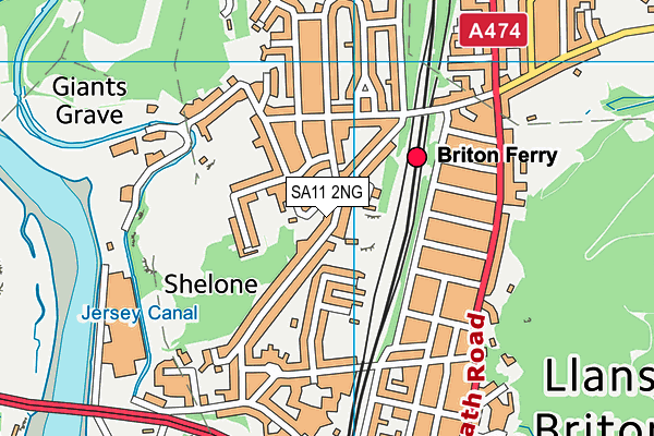 SA11 2NG map - OS VectorMap District (Ordnance Survey)