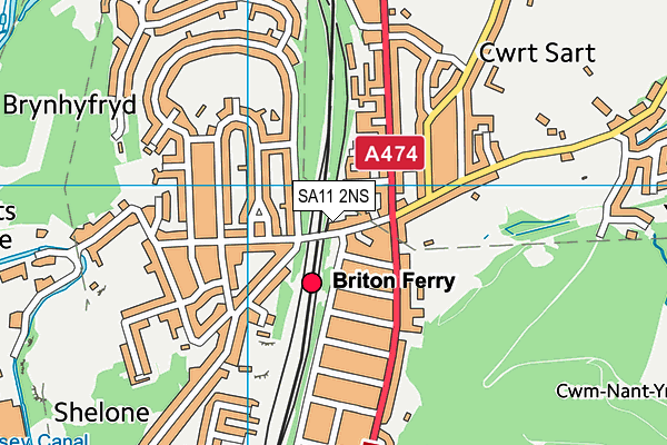 SA11 2NS map - OS VectorMap District (Ordnance Survey)