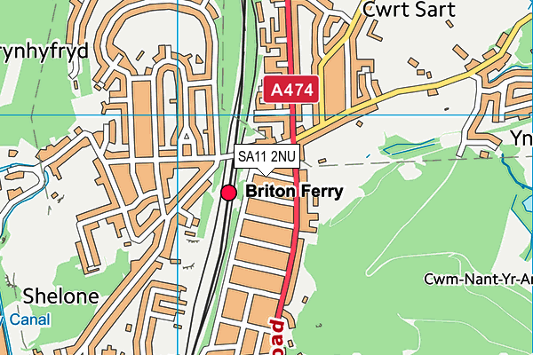 SA11 2NU map - OS VectorMap District (Ordnance Survey)