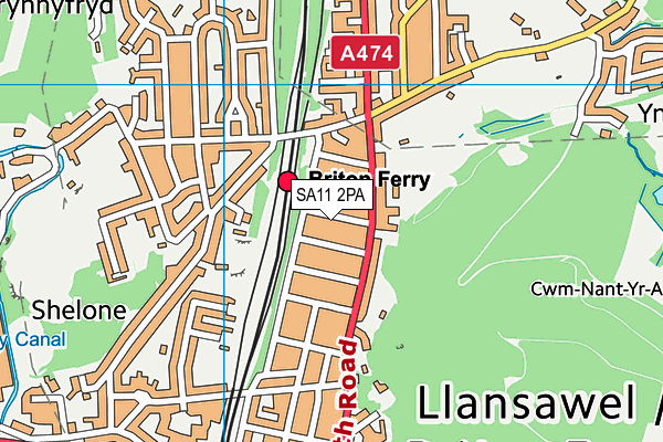 SA11 2PA map - OS VectorMap District (Ordnance Survey)