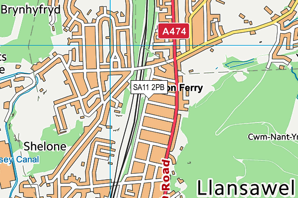 SA11 2PB map - OS VectorMap District (Ordnance Survey)