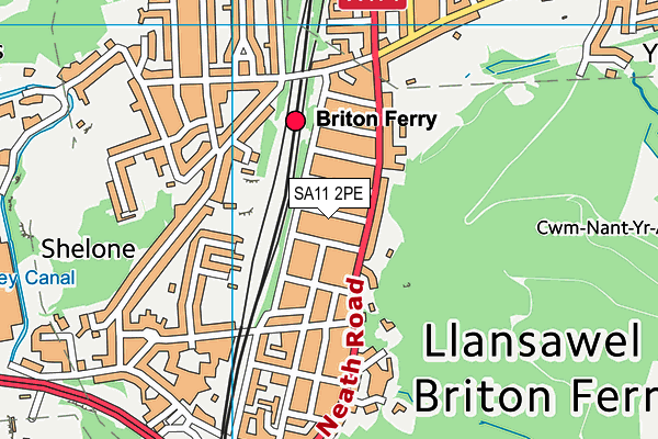 SA11 2PE map - OS VectorMap District (Ordnance Survey)