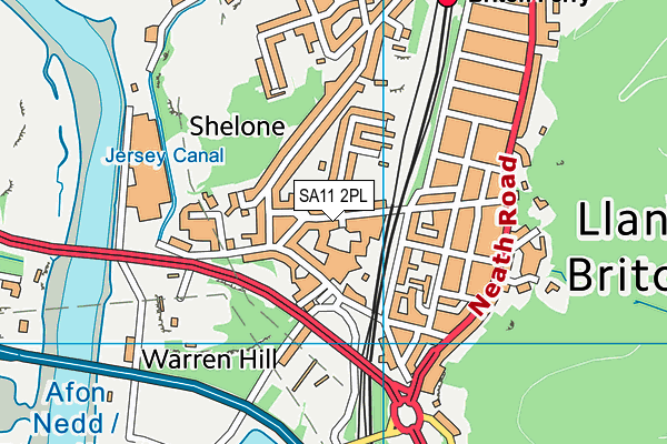 SA11 2PL map - OS VectorMap District (Ordnance Survey)