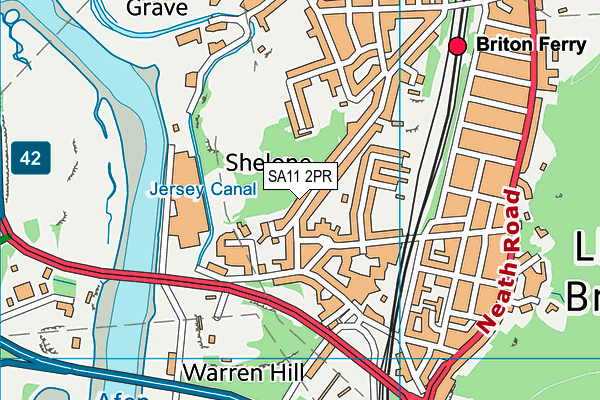 SA11 2PR map - OS VectorMap District (Ordnance Survey)