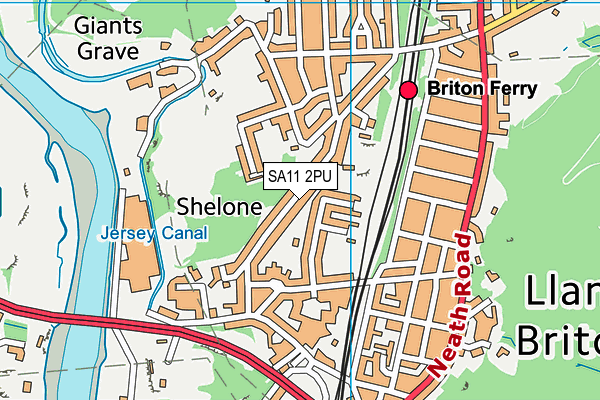 SA11 2PU map - OS VectorMap District (Ordnance Survey)