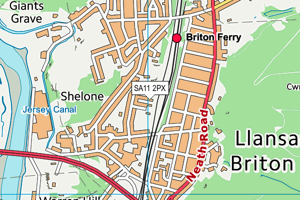 SA11 2PX map - OS VectorMap District (Ordnance Survey)