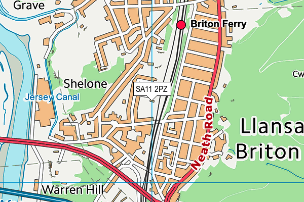 SA11 2PZ map - OS VectorMap District (Ordnance Survey)