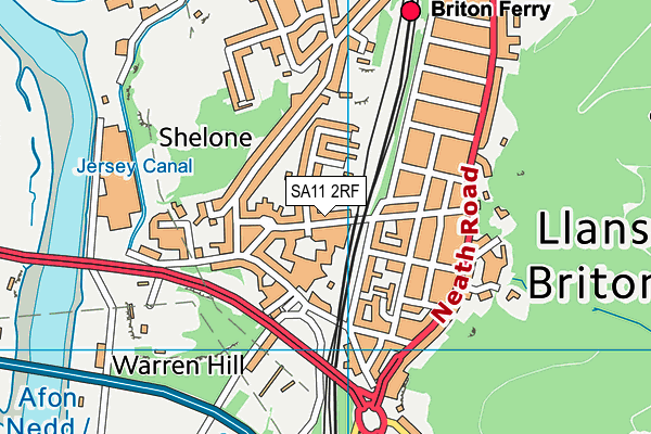 SA11 2RF map - OS VectorMap District (Ordnance Survey)