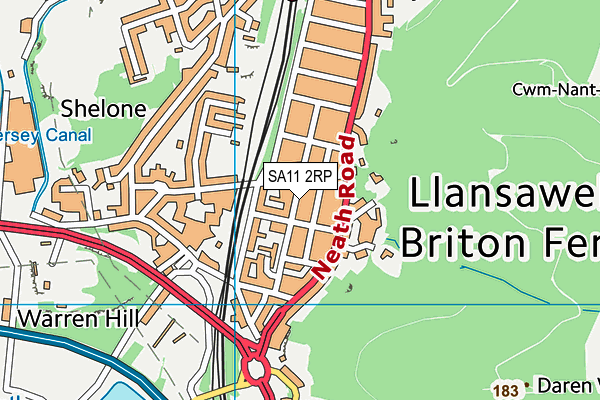 SA11 2RP map - OS VectorMap District (Ordnance Survey)