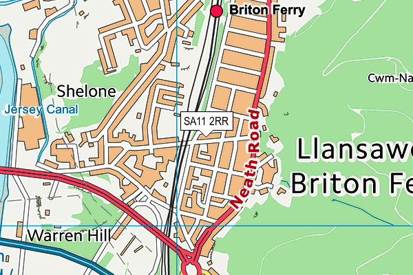 SA11 2RR map - OS VectorMap District (Ordnance Survey)