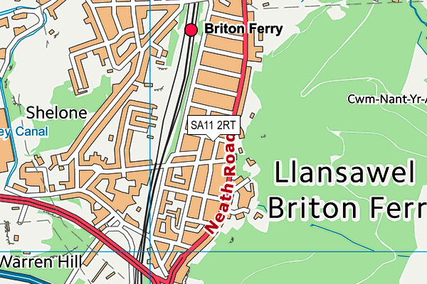 SA11 2RT map - OS VectorMap District (Ordnance Survey)