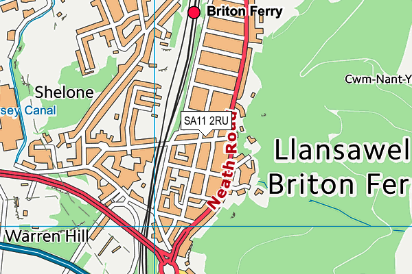 SA11 2RU map - OS VectorMap District (Ordnance Survey)