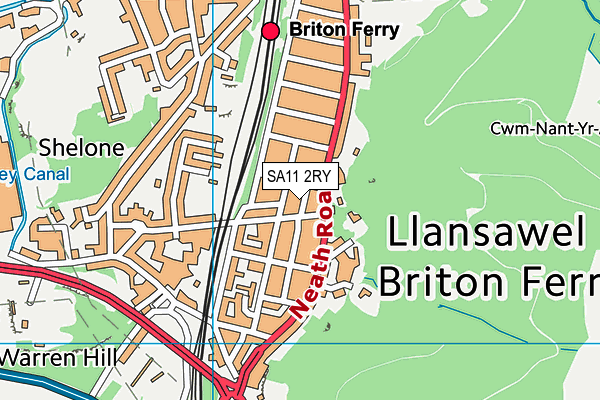 SA11 2RY map - OS VectorMap District (Ordnance Survey)