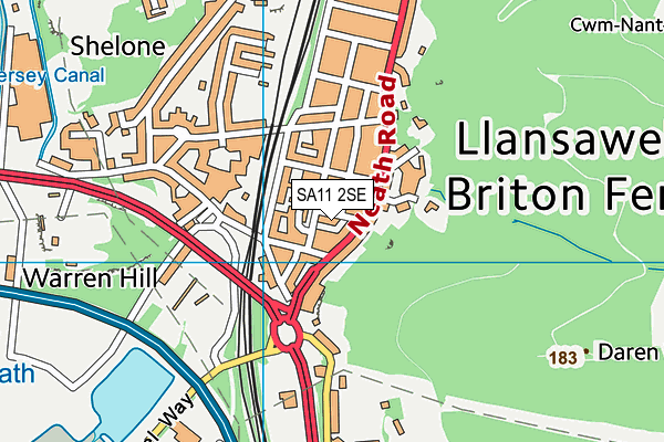 SA11 2SE map - OS VectorMap District (Ordnance Survey)