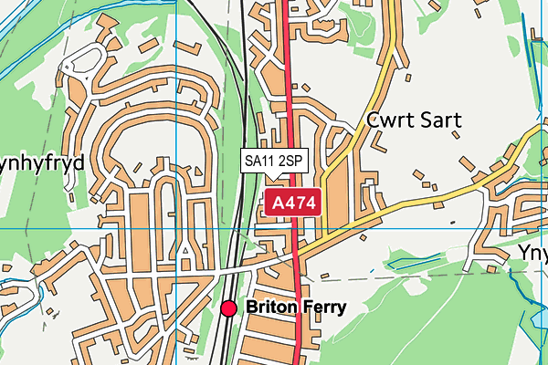 SA11 2SP map - OS VectorMap District (Ordnance Survey)