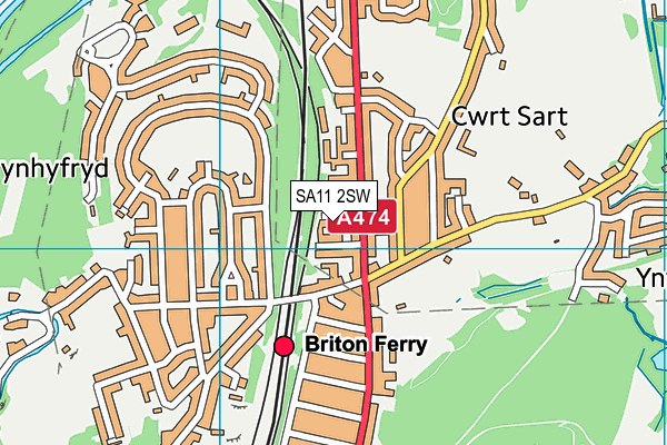 SA11 2SW map - OS VectorMap District (Ordnance Survey)