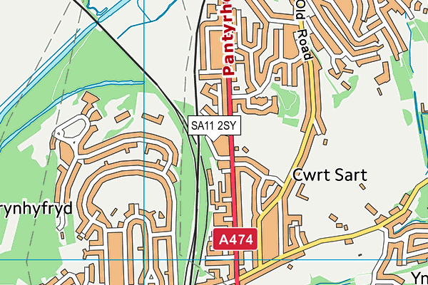 SA11 2SY map - OS VectorMap District (Ordnance Survey)