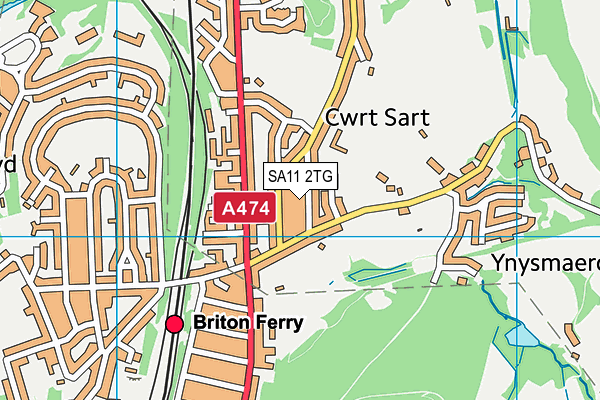 SA11 2TG map - OS VectorMap District (Ordnance Survey)