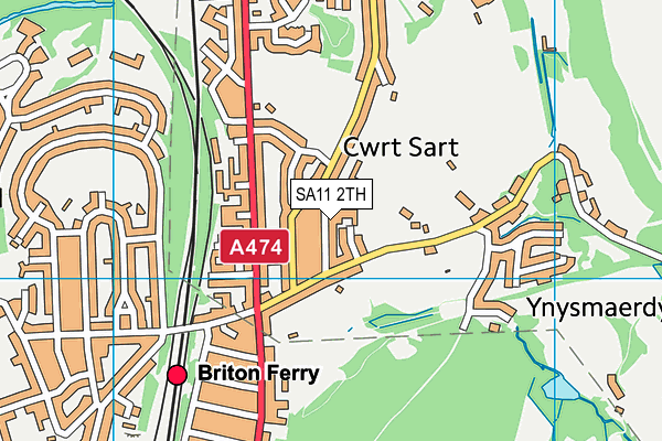 SA11 2TH map - OS VectorMap District (Ordnance Survey)