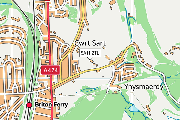 SA11 2TL map - OS VectorMap District (Ordnance Survey)