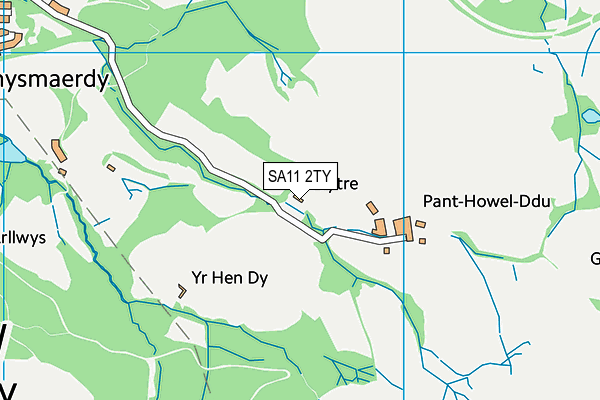 SA11 2TY map - OS VectorMap District (Ordnance Survey)