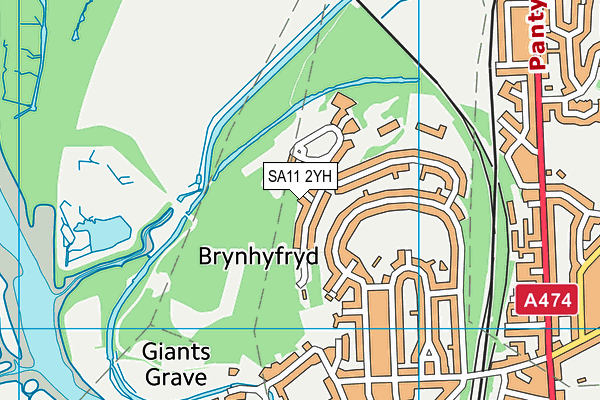 SA11 2YH map - OS VectorMap District (Ordnance Survey)