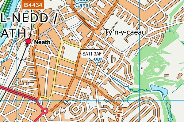 SA11 3AF map - OS VectorMap District (Ordnance Survey)