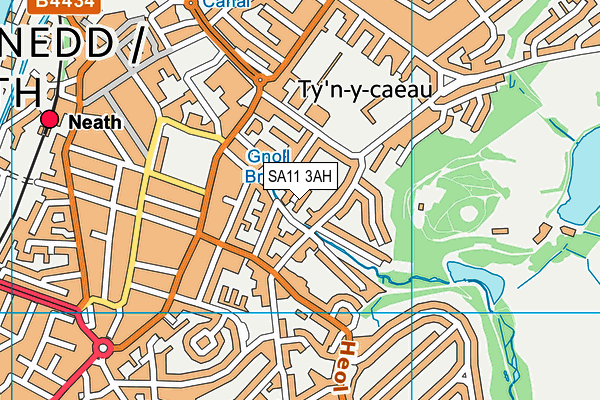 SA11 3AH map - OS VectorMap District (Ordnance Survey)