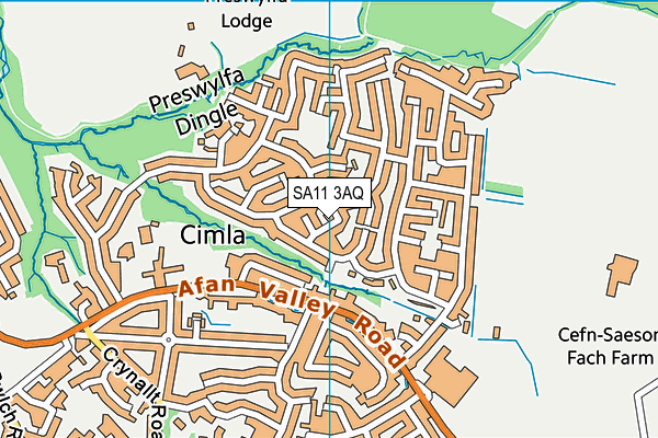 SA11 3AQ map - OS VectorMap District (Ordnance Survey)