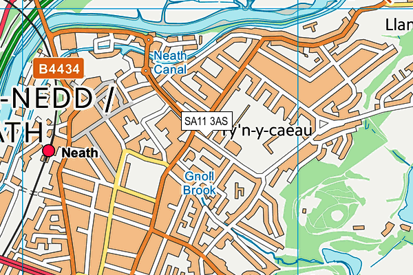 SA11 3AS map - OS VectorMap District (Ordnance Survey)