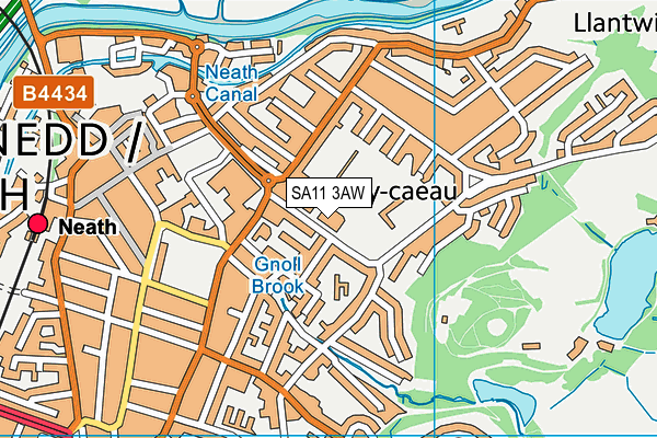 SA11 3AW map - OS VectorMap District (Ordnance Survey)