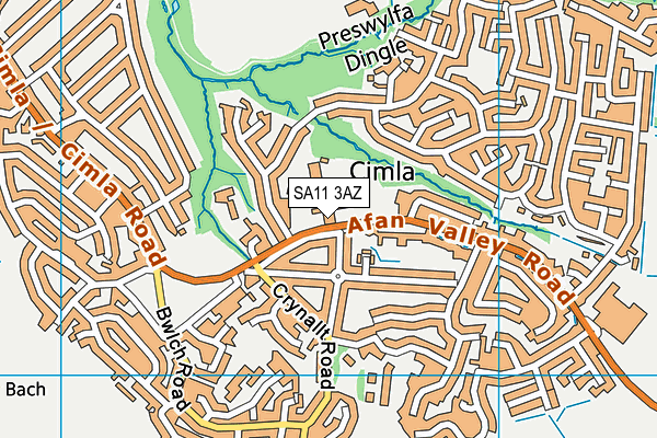 Crynallt Primary School map (SA11 3AZ) - OS VectorMap District (Ordnance Survey)