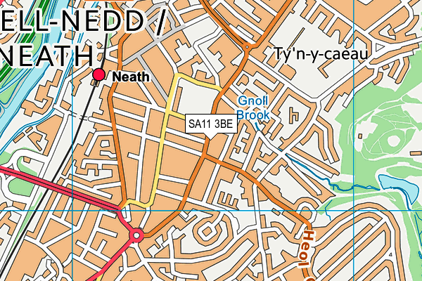 SA11 3BE map - OS VectorMap District (Ordnance Survey)