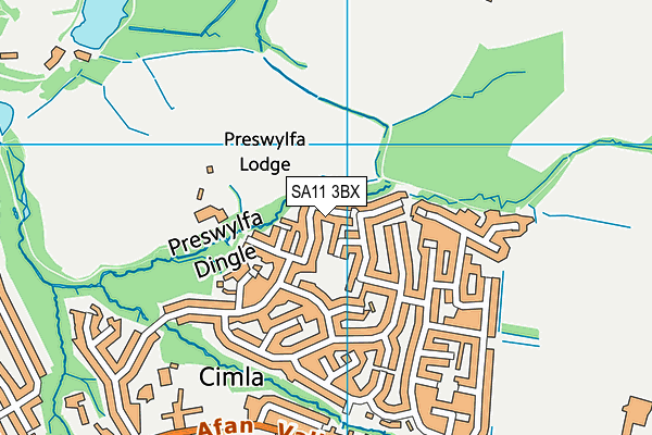 SA11 3BX map - OS VectorMap District (Ordnance Survey)